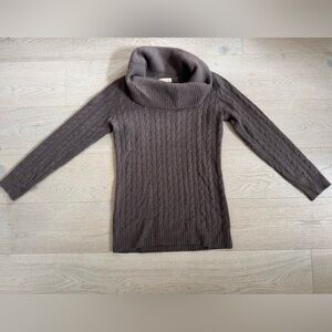 Elegant Cable Knit Cowl Neck Sweater